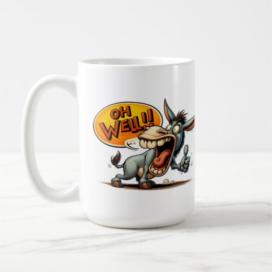 "Oh Well Donkey" Thumbs Up Mug コーヒーマグカップ (左)