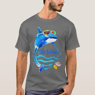 Oh Whale orca wearing sunglasses funny bright colo Tシャツ