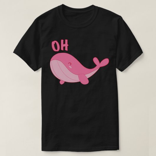 Oh Whale pink 1 Tシャツ (デザイン正面)