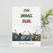 OH WHATおもしろいカラフルホリデーフォトカード シーズンカード (スタンド正面)