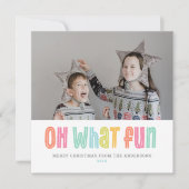 Oh Whatおもしろいカラフル独身のPhoto Squareクリスマス シーズンカード (正面)