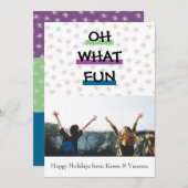 Oh Whatおもしろいカラーブロッククリスマスフォト シーズンカード (正面/裏面)