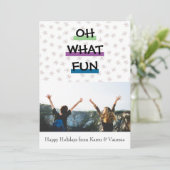 Oh Whatおもしろいカラーブロッククリスマスフォト シーズンカード (スタンド正面)