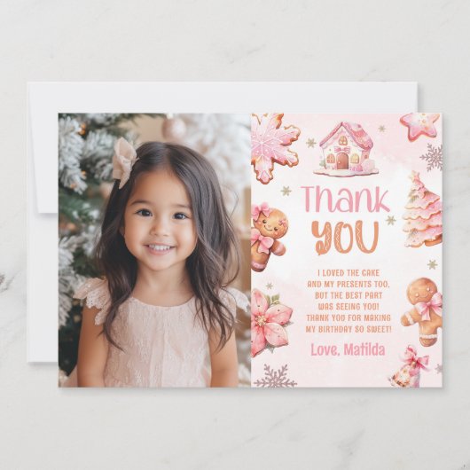 Oh whatおもしろいクッキーの誕生日の写真サンキューカード 招待状 (正面)