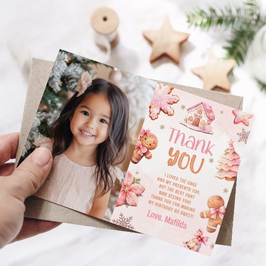 Oh whatおもしろいクッキーの誕生日の写真サンキューカード 招待状