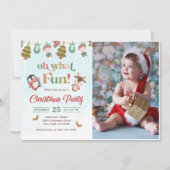 Oh Whatおもしろいクリスマスウィンターパーティー写真 招待状 (正面)