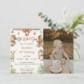 Oh Whatおもしろいクリスマスクッキー1stバースデーフォト 招待状 (スタンド正面)