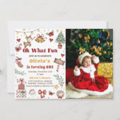 Oh Whatおもしろいクリスマスサンタ誕生日写真 招待状 (正面)