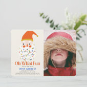 Oh Whatおもしろいクリスマスサンタ誕生日写真 招待状 (スタンド正面)