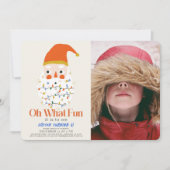 Oh Whatおもしろいクリスマスサンタ誕生日写真 招待状 (正面)