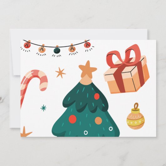 Oh Whatおもしろいクリスマスバースデーパーティー写真 招待状 (裏面)