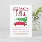 OH WHATおもしろいクリスマスパーティー編集可能招待状 招待状 (スタンド正面)