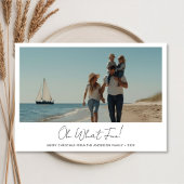 Oh Whatおもしろいクリスマスファミリー航海のビーチ写真 シーズンカード