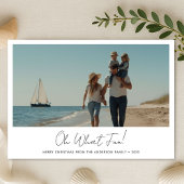 Oh Whatおもしろいクリスマスファミリー航海のビーチ写真 シーズンカード