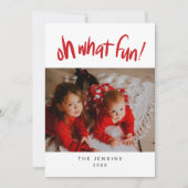 Oh Whatおもしろいクリスマスホリデー写真 カード (正面)