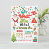 Oh Whatおもしろいクリスマス第1誕生日（少年） 招待状 (スタンド正面)