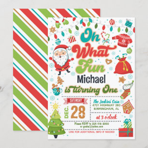 Oh Whatおもしろいクリスマス第1誕生日(少年) 招待状