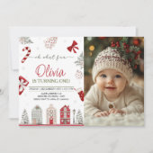 Oh Whatおもしろいクリスマス誕生日写真 招待状 (正面)