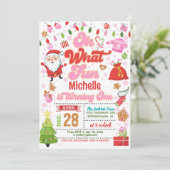 Oh Whatおもしろいクリスマス1日の誕生日（女の子） 招待状 (スタンド正面)