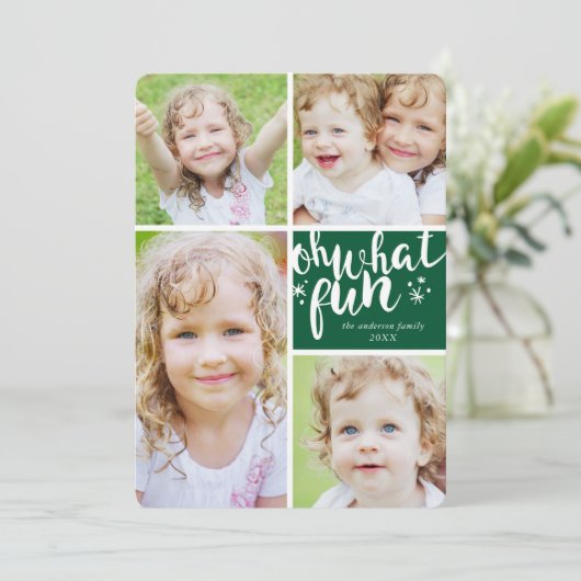 Oh Whatおもしろいコラージホリデーフォトカード シーズンカード (スタンド正面)