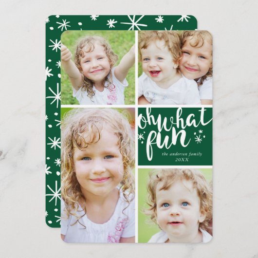 Oh Whatおもしろいコラージホリデーフォトカード シーズンカード (正面/裏面)