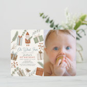 Oh Whatおもしろいサンタホリデーボーイ1stバースデーフォト 招待状 (スタンド正面)