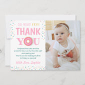 Oh Whatおもしろいスイートドーナツ誕生日パーティー写真 サンキューカード (正面)