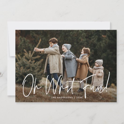 Oh Whatおもしろいスクリプトグリーンフォト シーズンカード (正面)