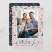 Oh Whatおもしろいスクリプトパターン写真 シーズンカード (正面/裏面)