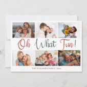 Oh Whatおもしろいスクリプトホリディフォトコラージュ シーズンカード (正面)