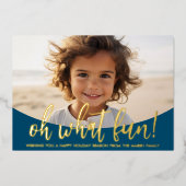 Oh Whatおもしろいスクリプト – 写真 – グリーンブルー植物学 箔シーズンカード (正面)