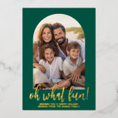 Oh Whatおもしろいスクリプト – 写真 – Moody Green Botanical 箔シーズンカード (正面)