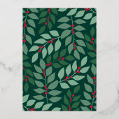 Oh Whatおもしろいスクリプト – 写真 – Moody Green Botanical 箔シーズンカード (裏面)