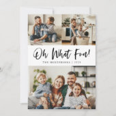 Oh Whatおもしろいタイポグラフィスクリプトクリスマスフォト シーズンカード (正面)