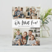 Oh Whatおもしろいタイポグラフィスクリプトクリスマスフォト シーズンカード (スタンド正面)