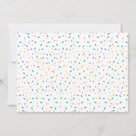 Oh Whatおもしろいドーナツファースト誕生日写真招待状 招待状 (裏面)