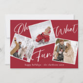 Oh Whatおもしろいハッピーホリデーズキャンディーケーン写真 シーズンカード (正面)