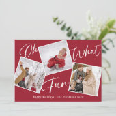 Oh Whatおもしろいハッピーホリデーズキャンディーケーン写真 シーズンカード (スタンド正面)