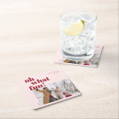 Oh Whatおもしろいハッピーホリデーズキャンディーケーン写真 スクエアペーパーコースター (インサイチュ)