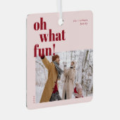 Oh Whatおもしろいハッピーホリデーズキャンディーケーン写真 メタルオーナメント (正面右)