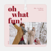 Oh Whatおもしろいハッピーホリデーズキャンディーケーン写真 メタルオーナメント (正面)