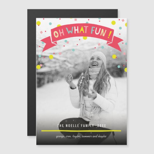 Oh Whatおもしろいバナカラフル紙吹雪ドット写真 (正面/裏面)