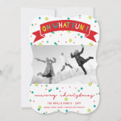 Oh Whatおもしろいバナカラフル紙吹雪ドット写真 シーズンカード (正面)