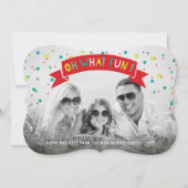 Oh Whatおもしろいバナカラフル紙吹雪ドット写真 シーズンカード (正面)