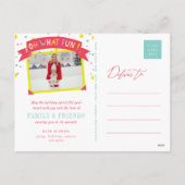 Oh Whatおもしろいバナカラフル紙吹雪ドット写真 シーズンポストカード (裏面)