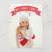 Oh Whatおもしろいバナカラフル紙吹雪ドット写真 シーズンポストカード (正面)