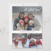 Oh Whatおもしろいファミリークリスマスグリーティングフォト シーズンカード (正面)