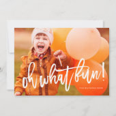 Oh Whatおもしろいフォトカード素晴らしの白いスクリプト シーズンカード (正面)