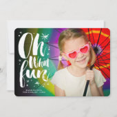 Oh Whatおもしろいブラシスクリプトきらめく星おもしろい写真 シーズンカード (正面)