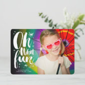 Oh Whatおもしろいブラシスクリプトきらめく星おもしろい写真 シーズンカード (スタンド正面)